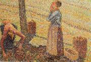 Detail of Pick  Apples Camille Pissarro